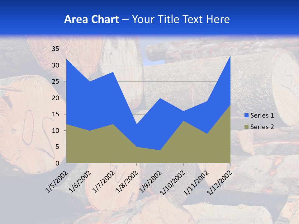 A Pile Of Logs With A Crane In The Background PowerPoint Template