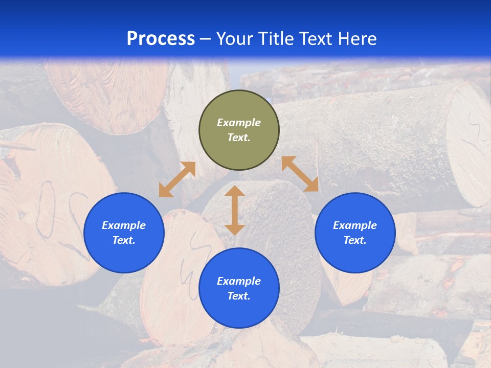 A Pile Of Logs With A Crane In The Background PowerPoint Template