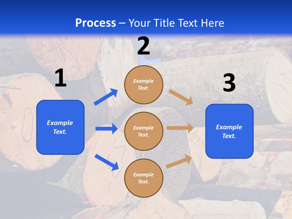 A Pile Of Logs With A Crane In The Background PowerPoint Template
