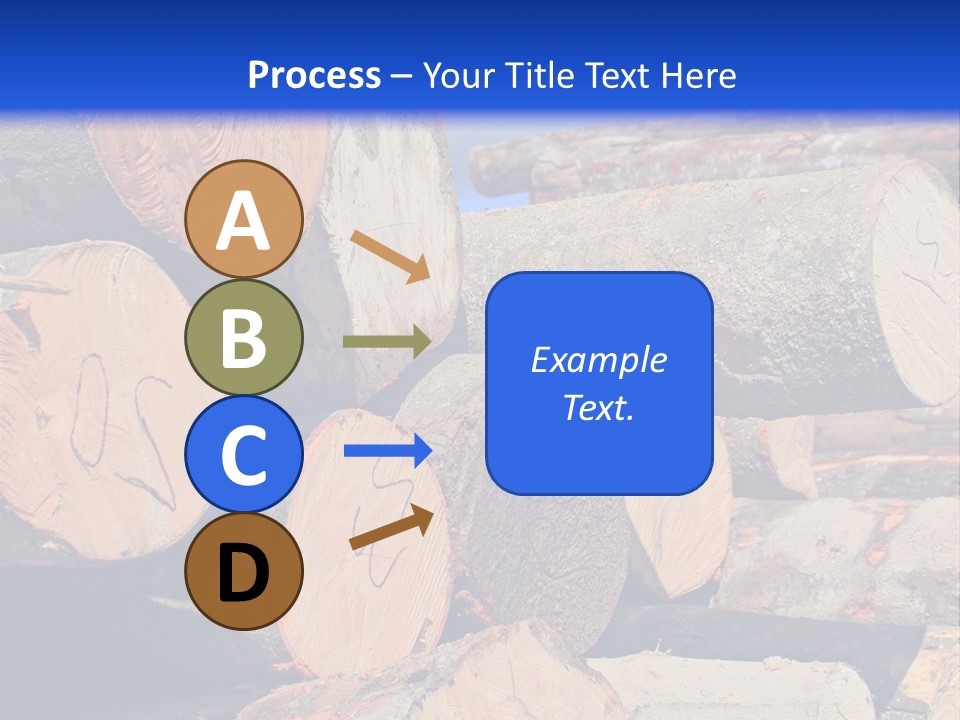 A Pile Of Logs With A Crane In The Background PowerPoint Template