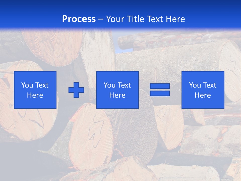 A Pile Of Logs With A Crane In The Background PowerPoint Template