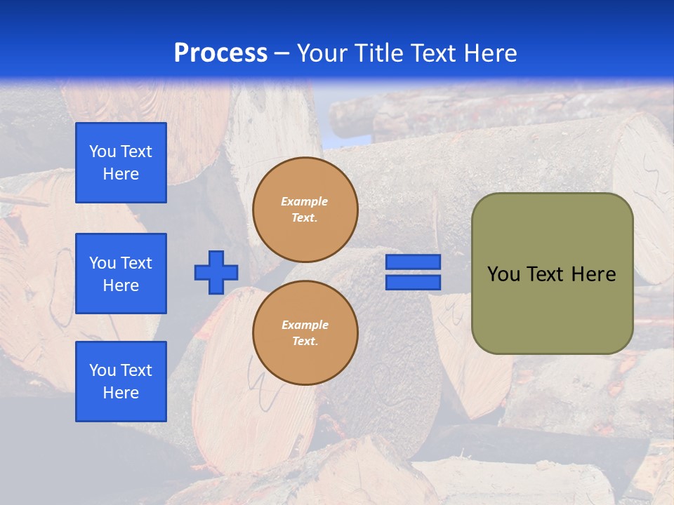 A Pile Of Logs With A Crane In The Background PowerPoint Template