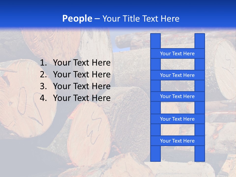 A Pile Of Logs With A Crane In The Background PowerPoint Template