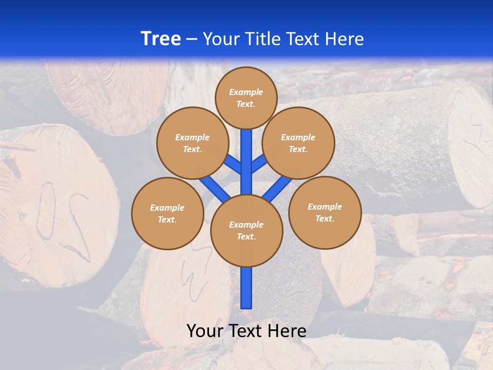 A Pile Of Logs With A Crane In The Background PowerPoint Template