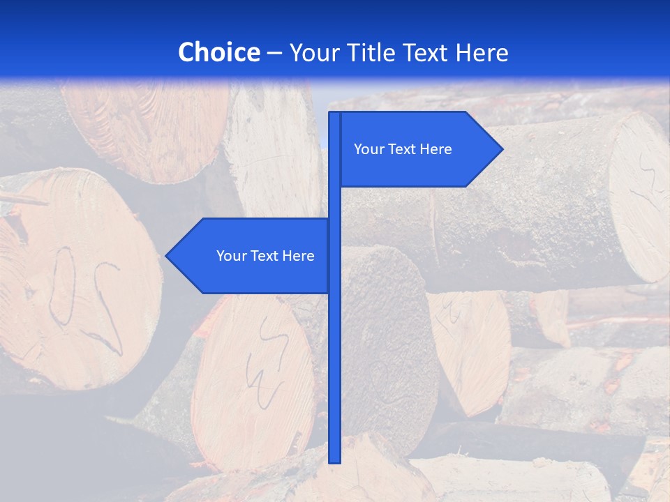 A Pile Of Logs With A Crane In The Background PowerPoint Template