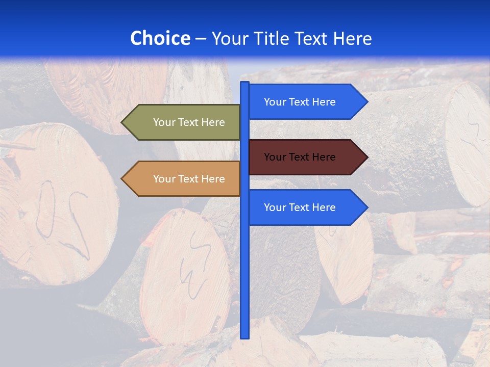 A Pile Of Logs With A Crane In The Background PowerPoint Template