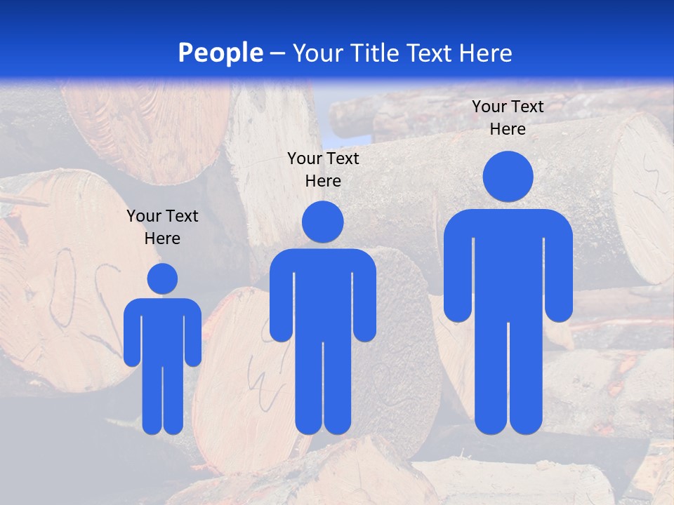 A Pile Of Logs With A Crane In The Background PowerPoint Template