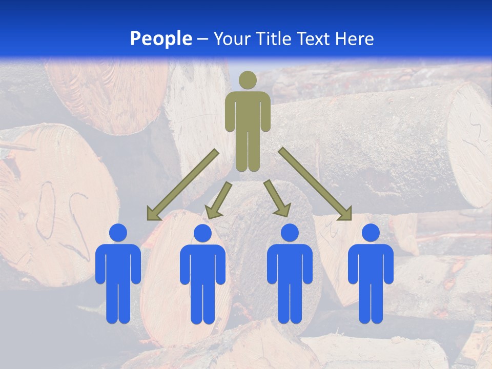 A Pile Of Logs With A Crane In The Background PowerPoint Template