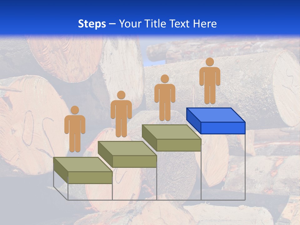 A Pile Of Logs With A Crane In The Background PowerPoint Template