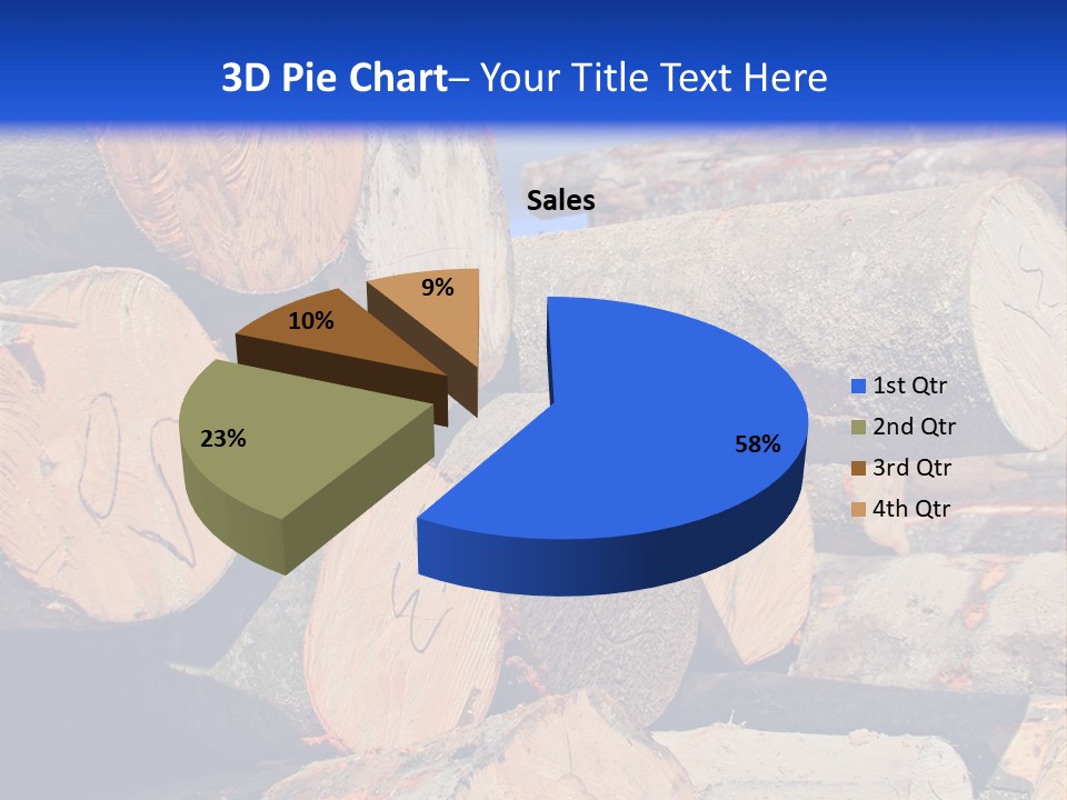 A Pile Of Logs With A Crane In The Background PowerPoint Template