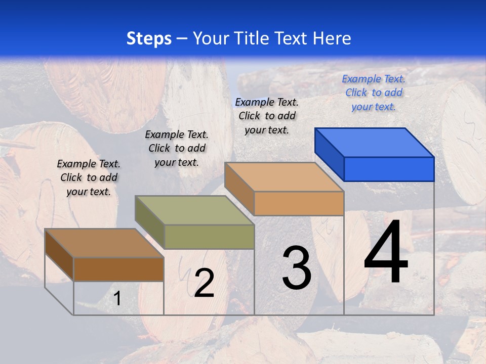 A Pile Of Logs With A Crane In The Background PowerPoint Template
