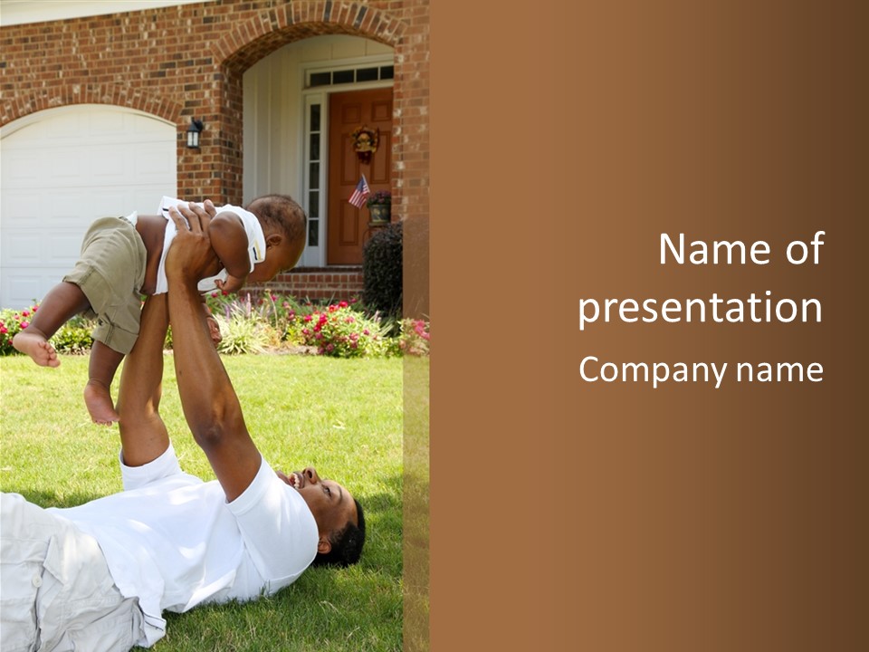 A Couple Of People That Are Laying In The Grass PowerPoint Template