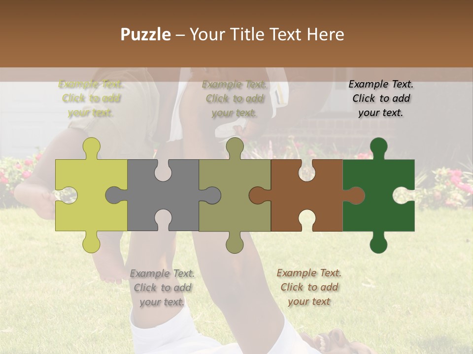 A Couple Of People That Are Laying In The Grass PowerPoint Template