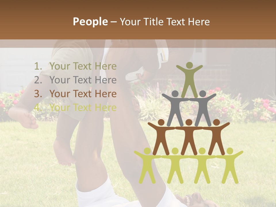 A Couple Of People That Are Laying In The Grass PowerPoint Template