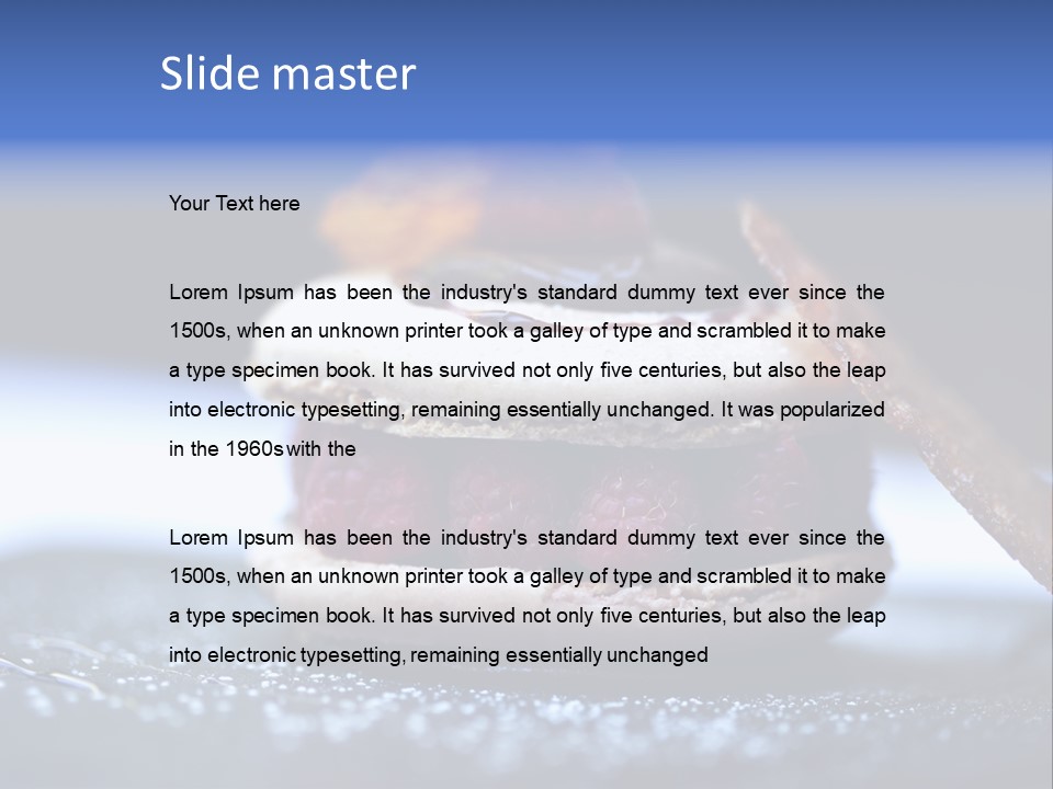 A Dessert With Raspberries On Top Of It PowerPoint Template