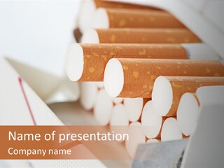 White Cigar Anti PowerPoint Template