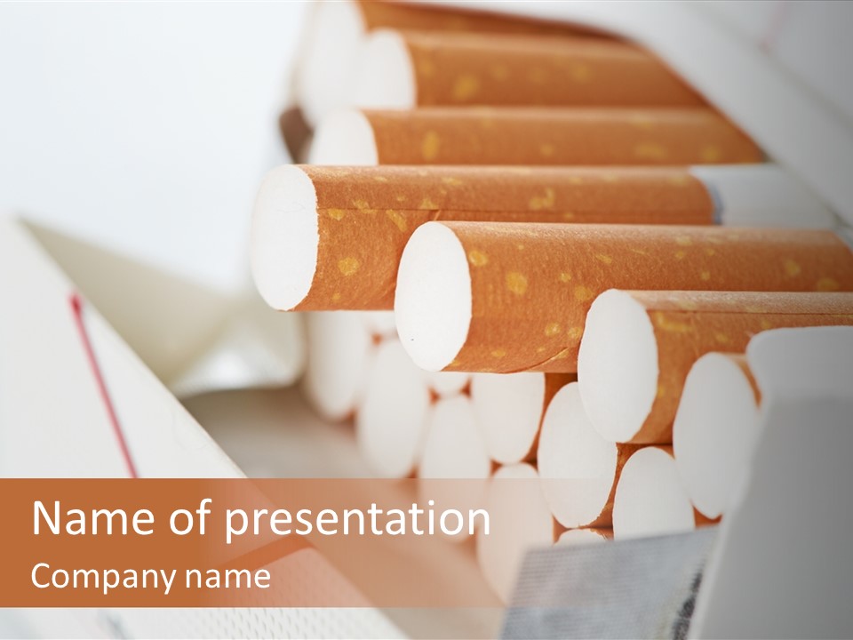 White Cigar Anti PowerPoint Template