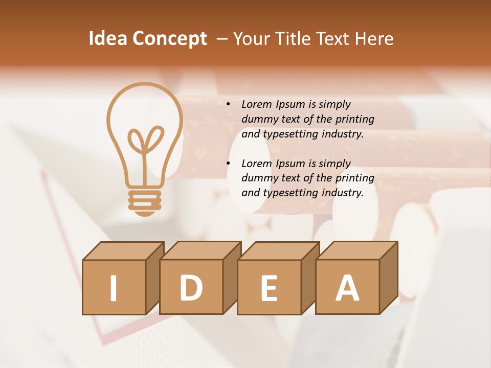 White Cigar Anti PowerPoint Template