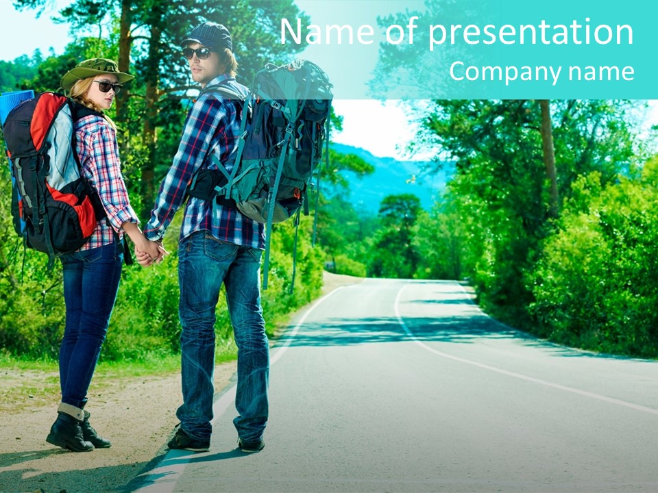 Attractive Bag Highway PowerPoint Template