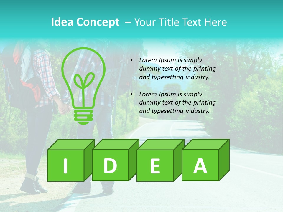 Attractive Bag Highway PowerPoint Template