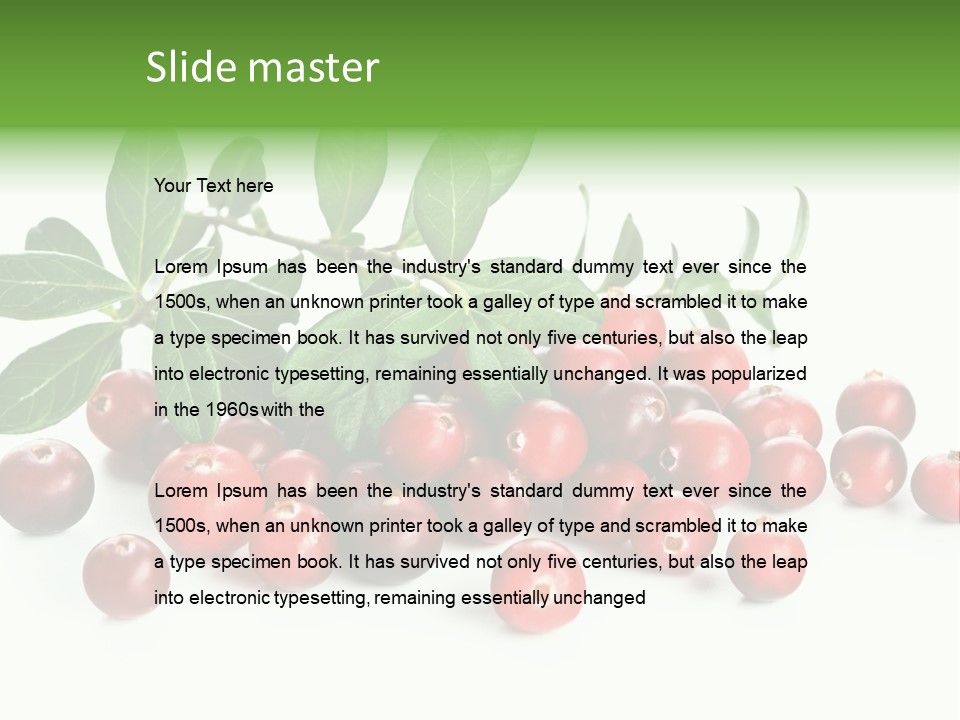 Cranberry Eating Ingredient PowerPoint Template