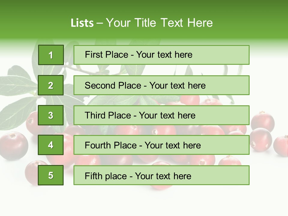 Cranberry Eating Ingredient PowerPoint Template