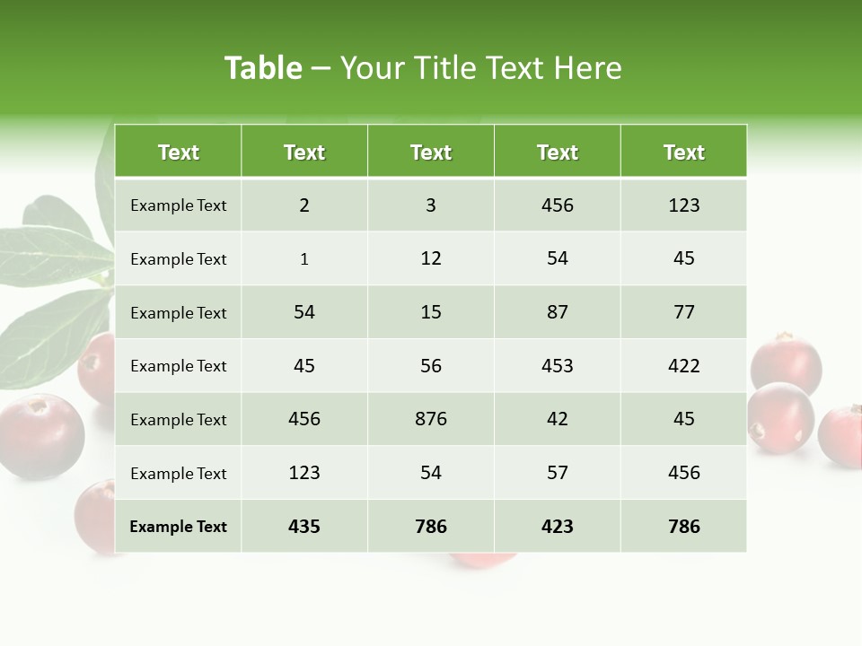 Cranberry Eating Ingredient PowerPoint Template
