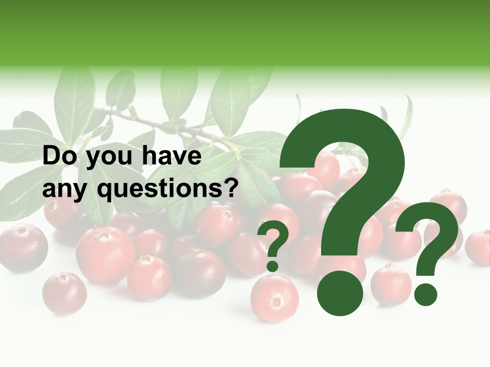 Cranberry Eating Ingredient PowerPoint Template