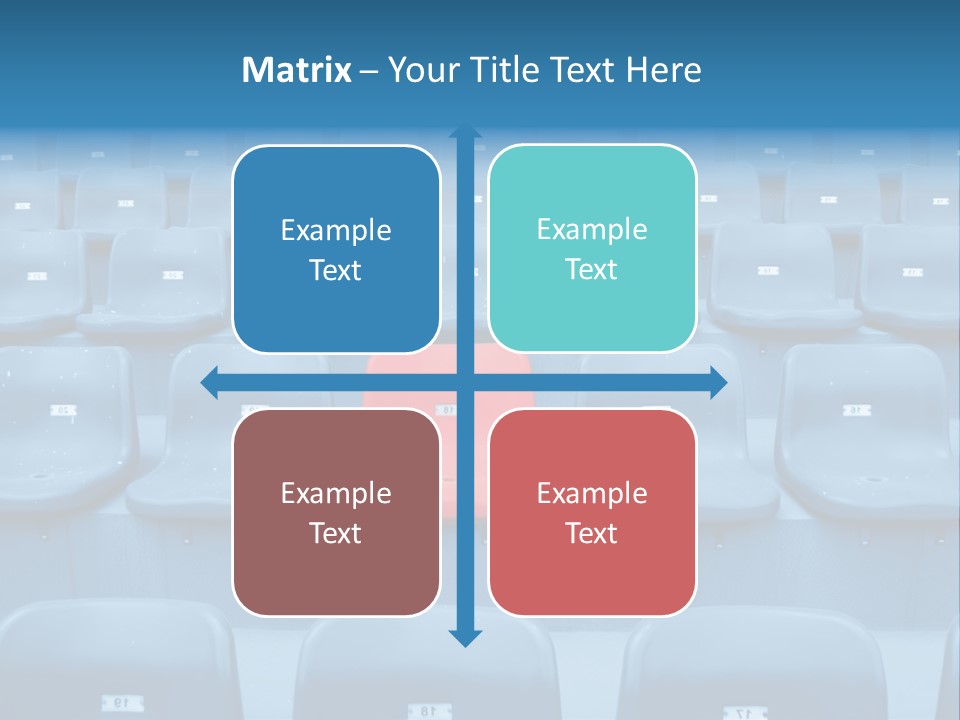 A Red Chair Sitting In The Middle Of A Row Of Blue Chairs PowerPoint Template