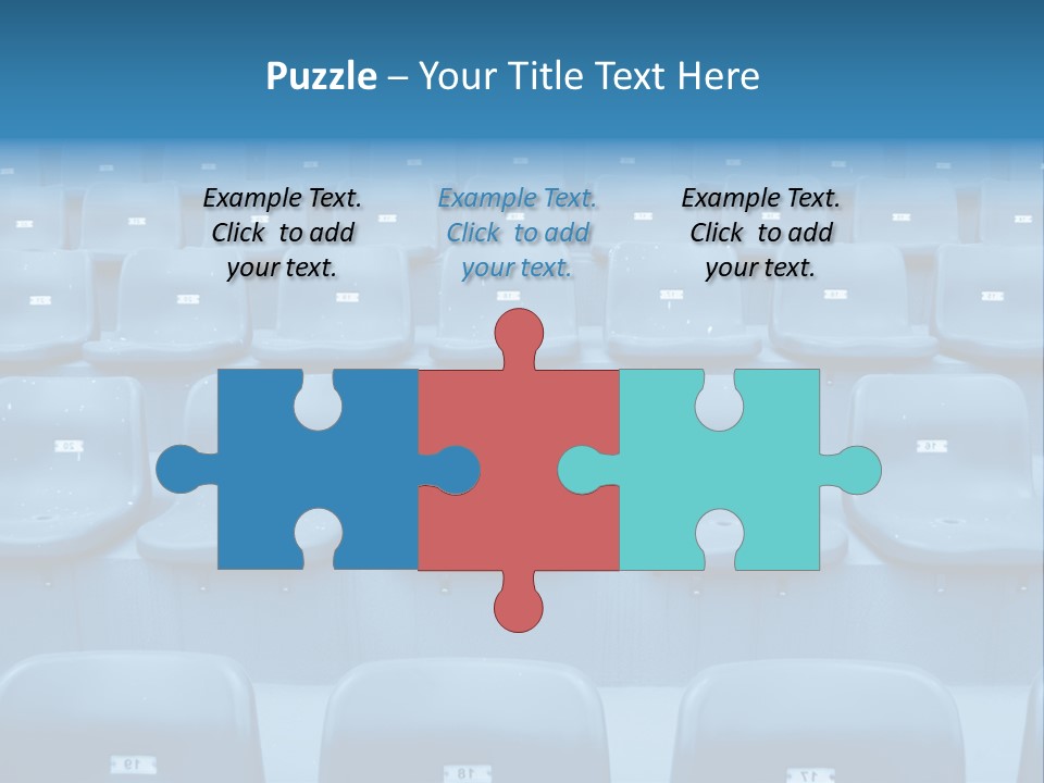 A Red Chair Sitting In The Middle Of A Row Of Blue Chairs PowerPoint Template