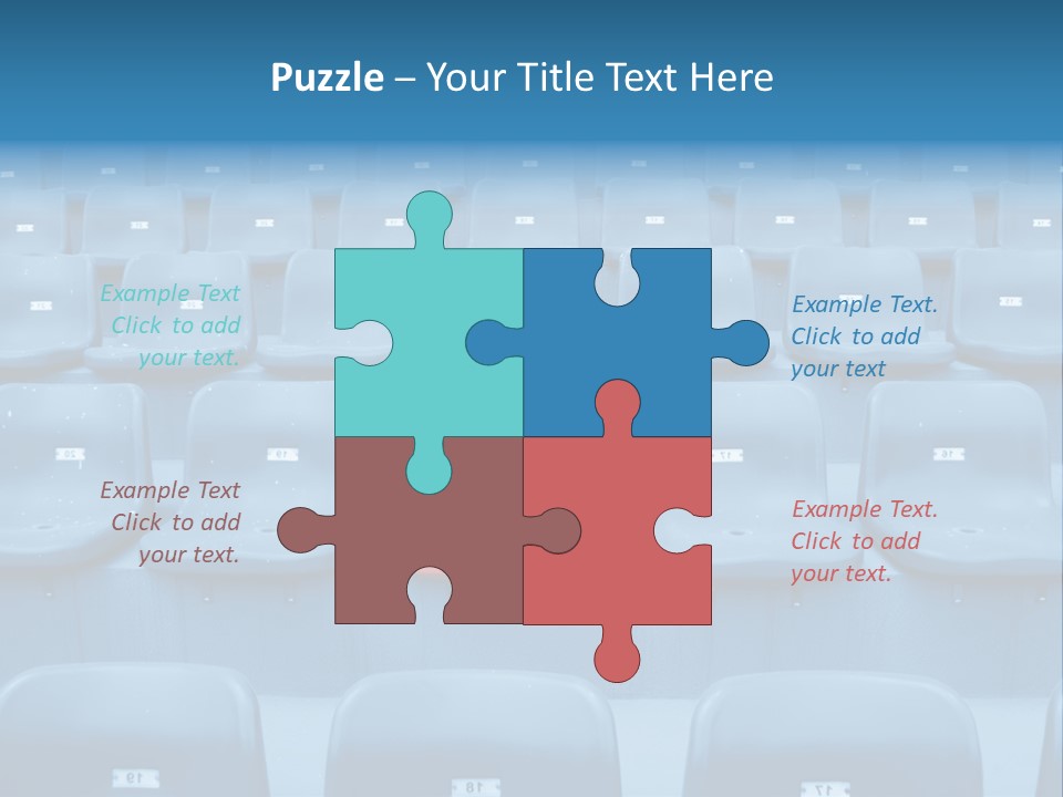 A Red Chair Sitting In The Middle Of A Row Of Blue Chairs PowerPoint Template