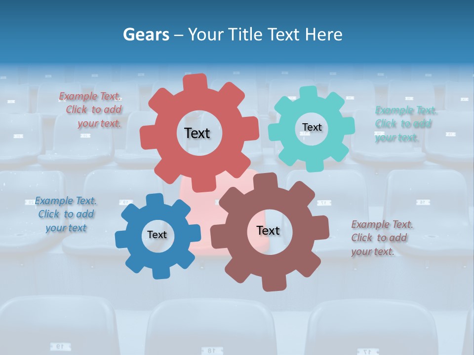 A Red Chair Sitting In The Middle Of A Row Of Blue Chairs PowerPoint Template
