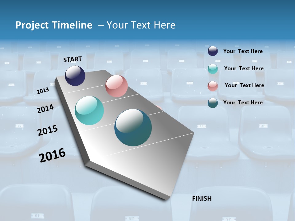 A Red Chair Sitting In The Middle Of A Row Of Blue Chairs PowerPoint Template