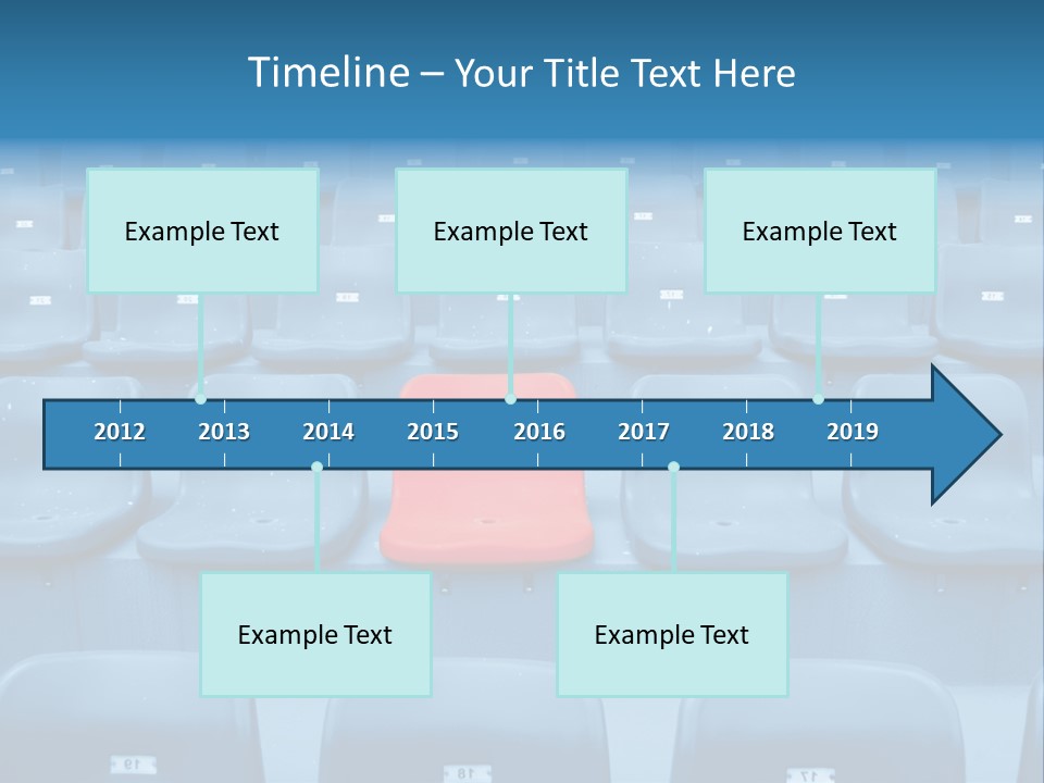 A Red Chair Sitting In The Middle Of A Row Of Blue Chairs PowerPoint Template