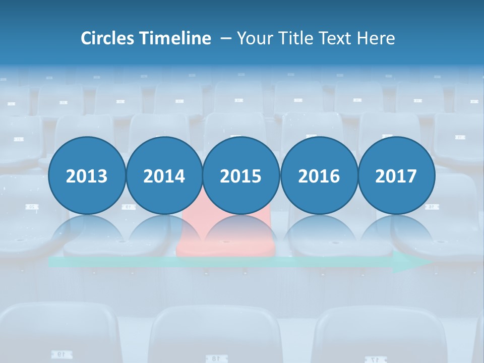 A Red Chair Sitting In The Middle Of A Row Of Blue Chairs PowerPoint Template