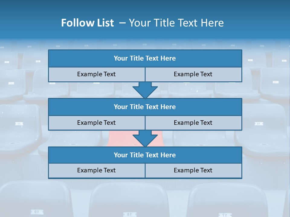A Red Chair Sitting In The Middle Of A Row Of Blue Chairs PowerPoint Template