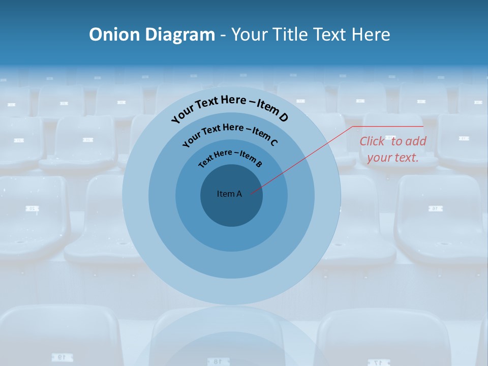 A Red Chair Sitting In The Middle Of A Row Of Blue Chairs PowerPoint Template