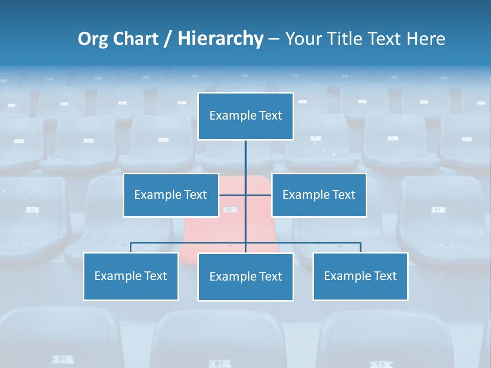 A Red Chair Sitting In The Middle Of A Row Of Blue Chairs PowerPoint Template