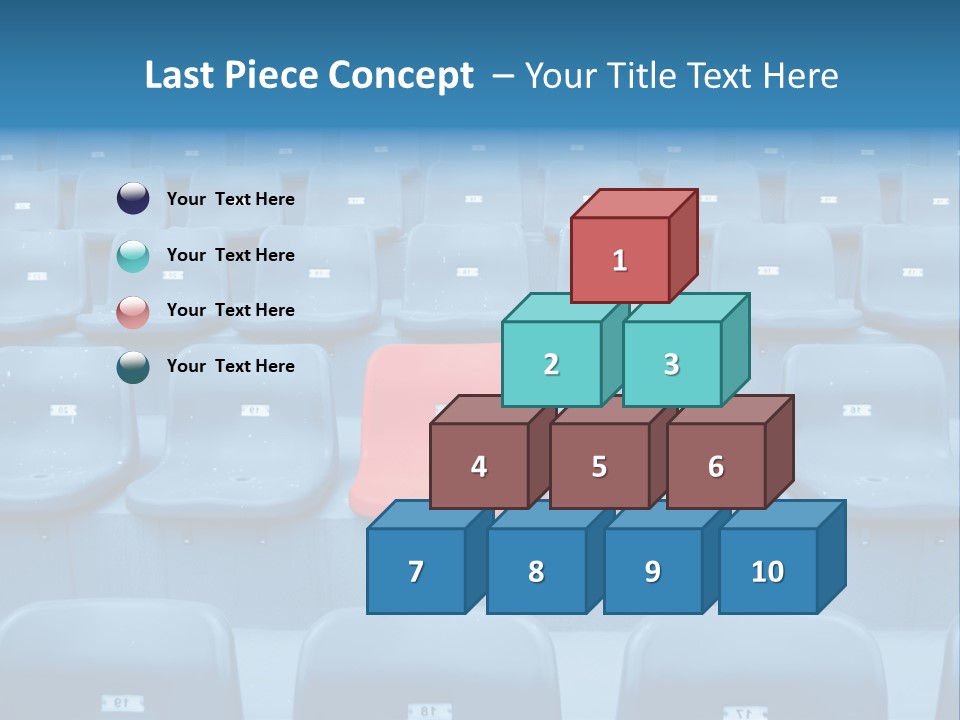 A Red Chair Sitting In The Middle Of A Row Of Blue Chairs PowerPoint Template