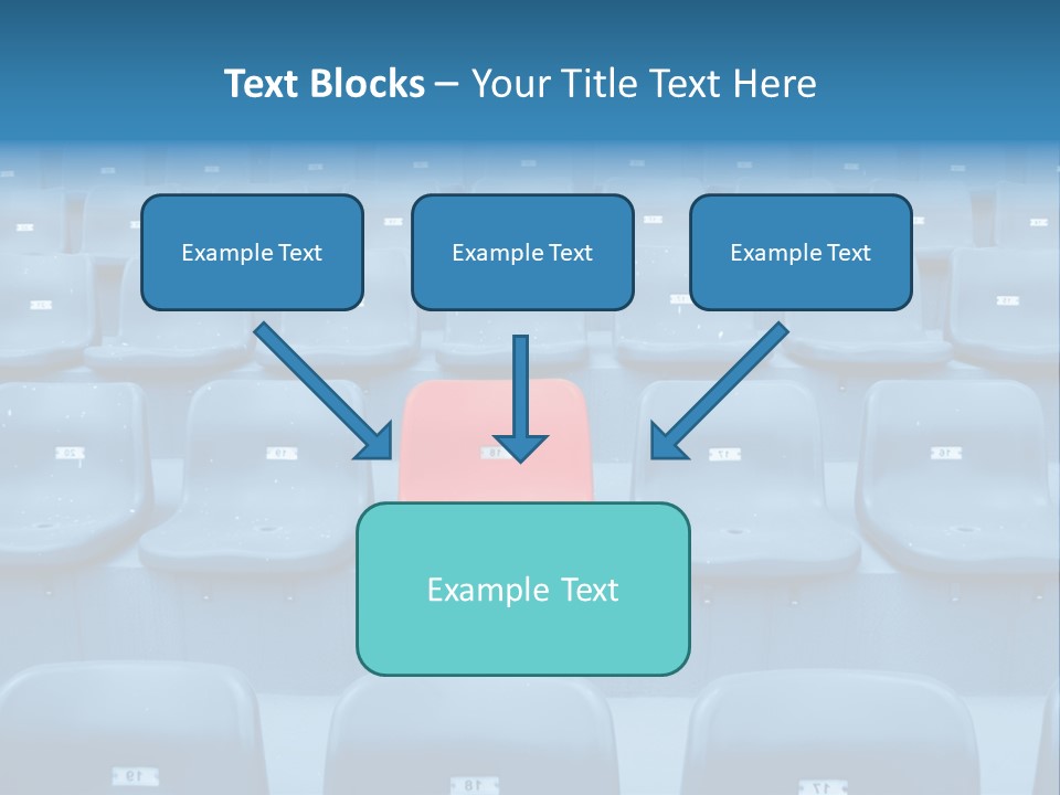A Red Chair Sitting In The Middle Of A Row Of Blue Chairs PowerPoint Template