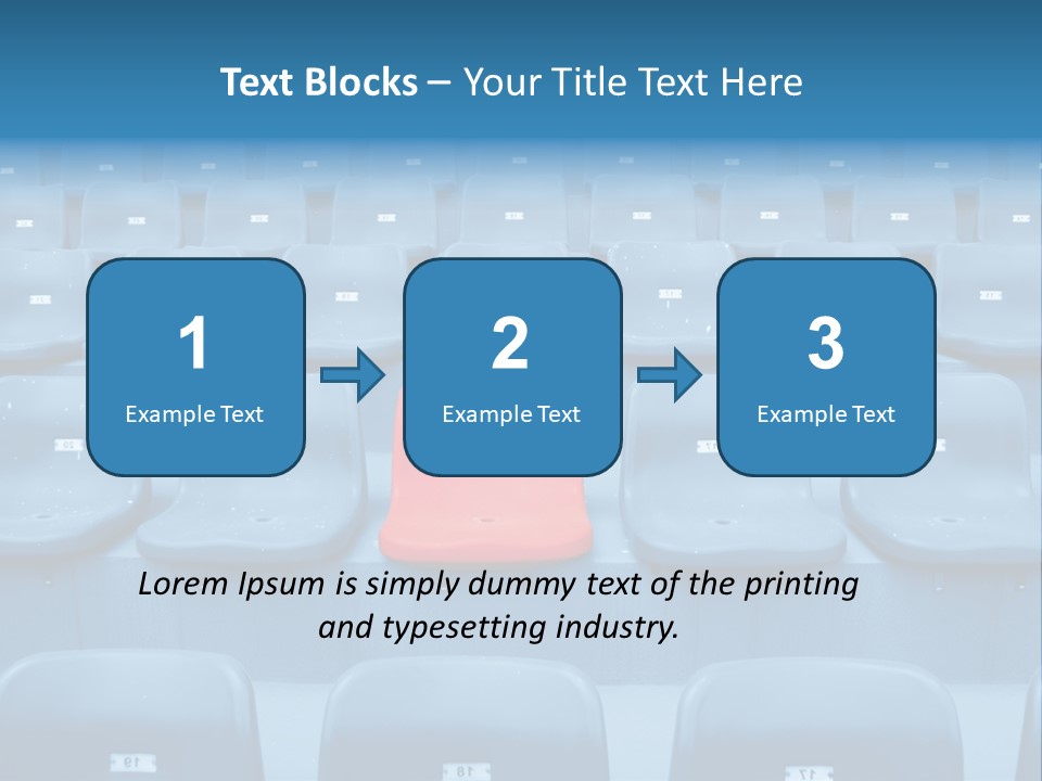 A Red Chair Sitting In The Middle Of A Row Of Blue Chairs PowerPoint Template