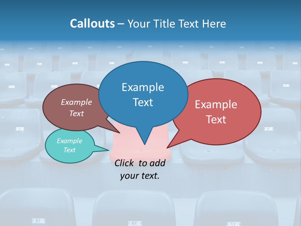 A Red Chair Sitting In The Middle Of A Row Of Blue Chairs PowerPoint Template