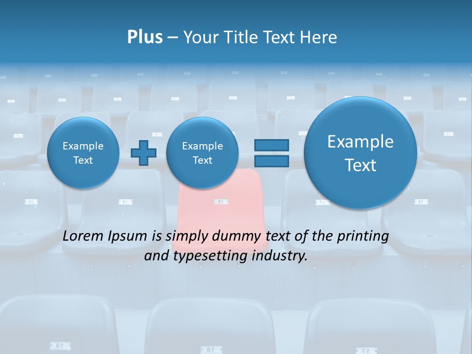 A Red Chair Sitting In The Middle Of A Row Of Blue Chairs PowerPoint Template