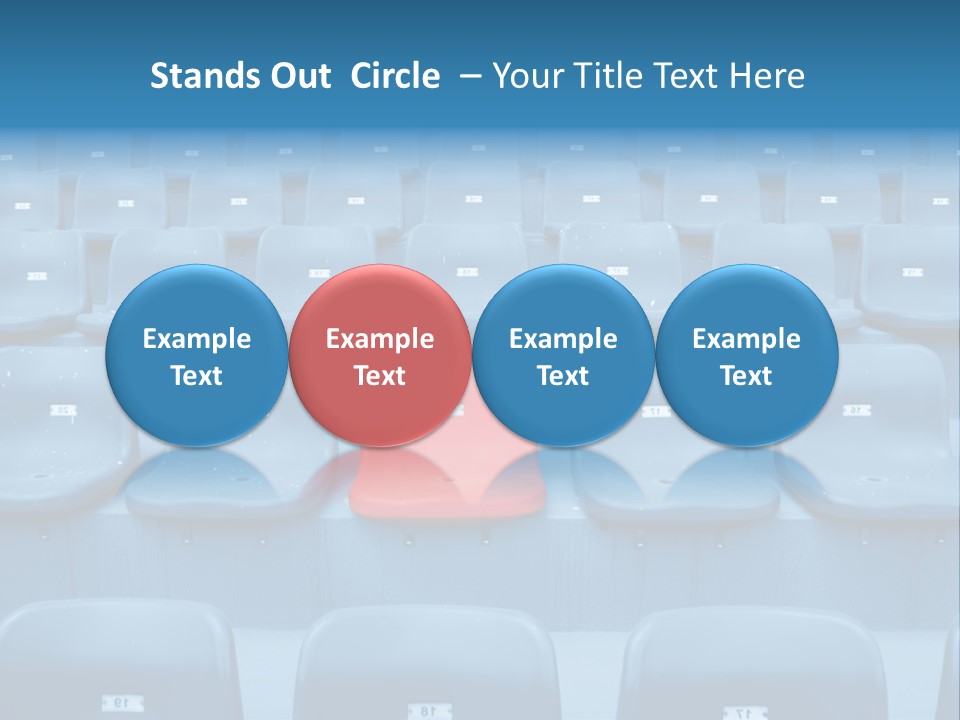 A Red Chair Sitting In The Middle Of A Row Of Blue Chairs PowerPoint Template