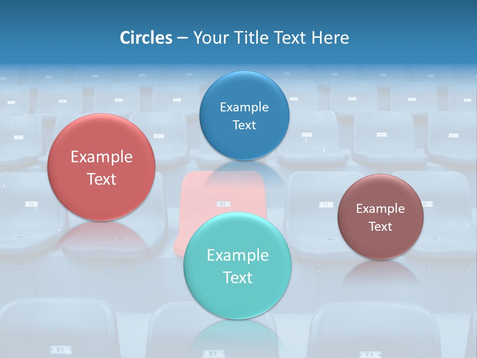 A Red Chair Sitting In The Middle Of A Row Of Blue Chairs PowerPoint Template