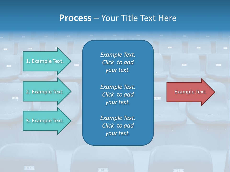 A Red Chair Sitting In The Middle Of A Row Of Blue Chairs PowerPoint Template
