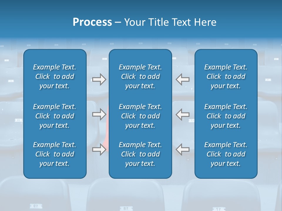 A Red Chair Sitting In The Middle Of A Row Of Blue Chairs PowerPoint Template