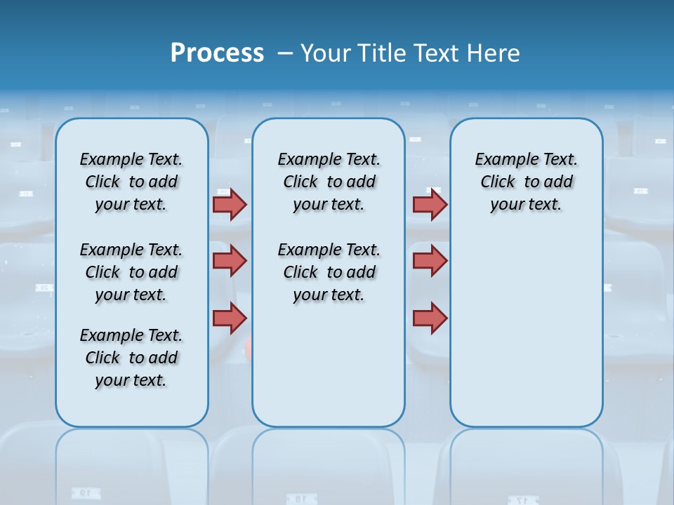 A Red Chair Sitting In The Middle Of A Row Of Blue Chairs PowerPoint Template