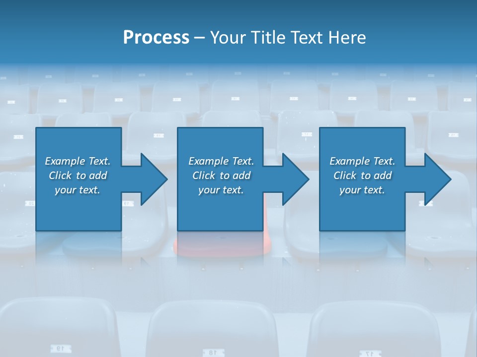A Red Chair Sitting In The Middle Of A Row Of Blue Chairs PowerPoint Template