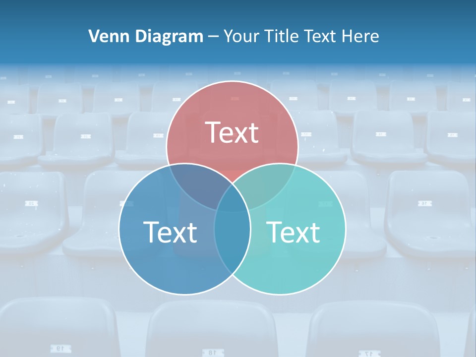 A Red Chair Sitting In The Middle Of A Row Of Blue Chairs PowerPoint Template